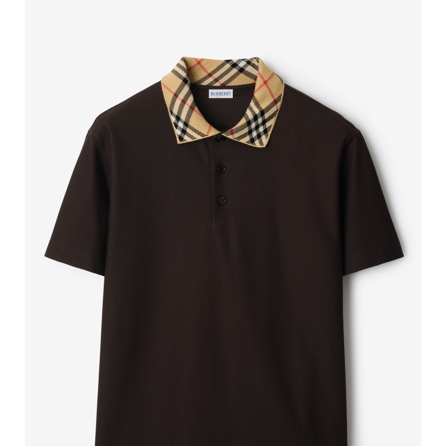 格纹衣领棉质 Polo 衫