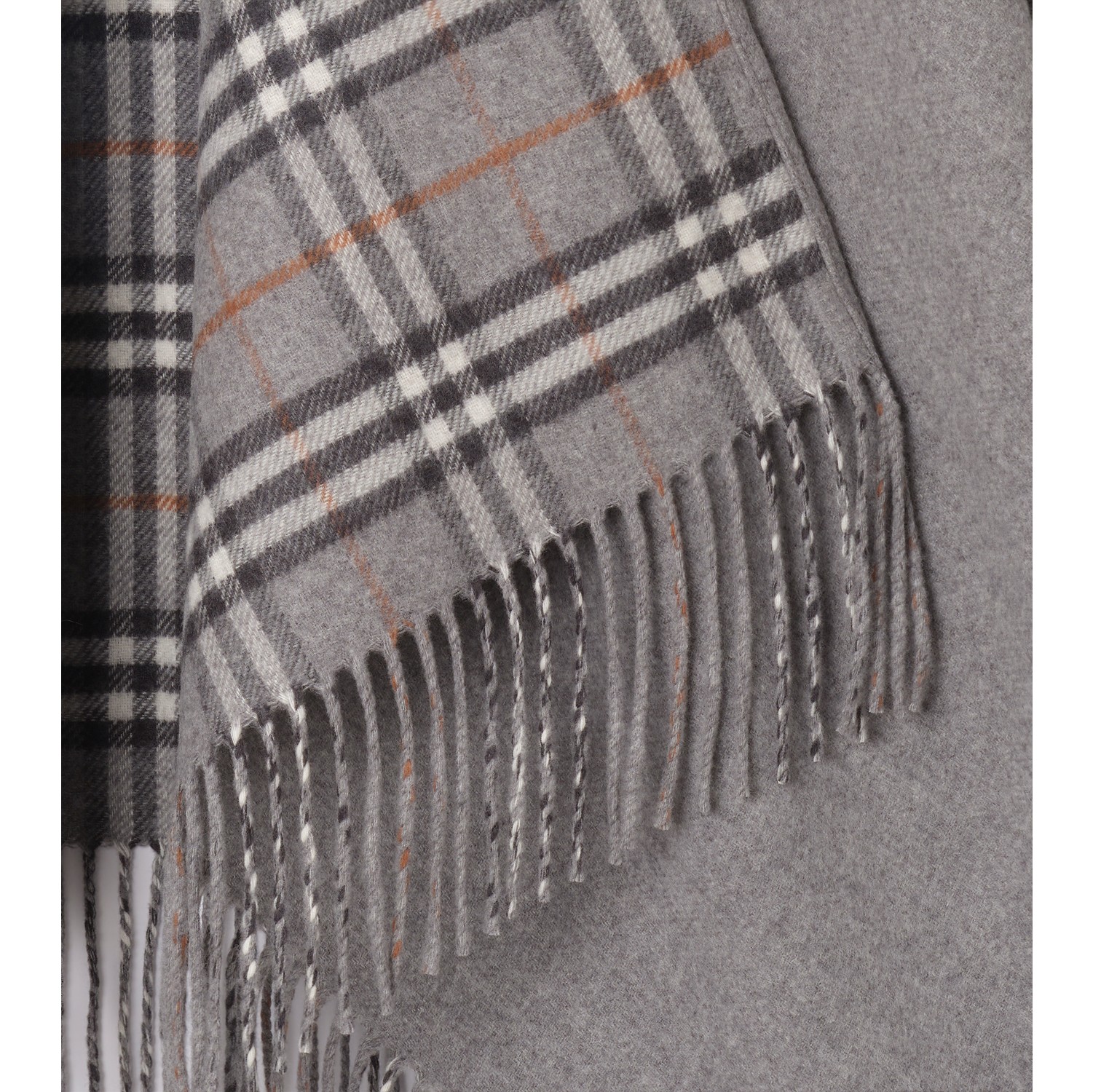 双面两穿格纹羊毛斗篷