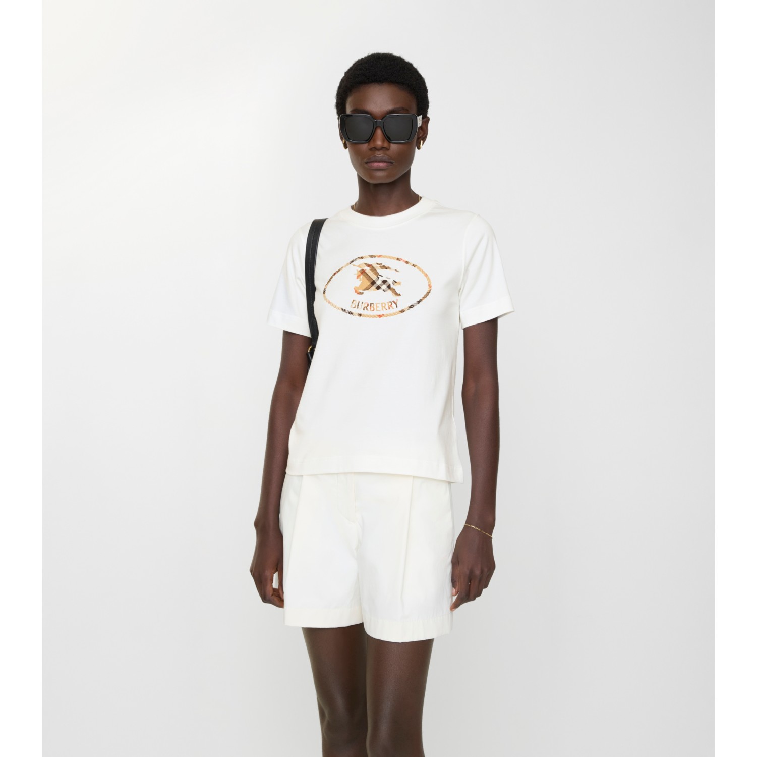 格纹骑士印章棉质 T 恤衫