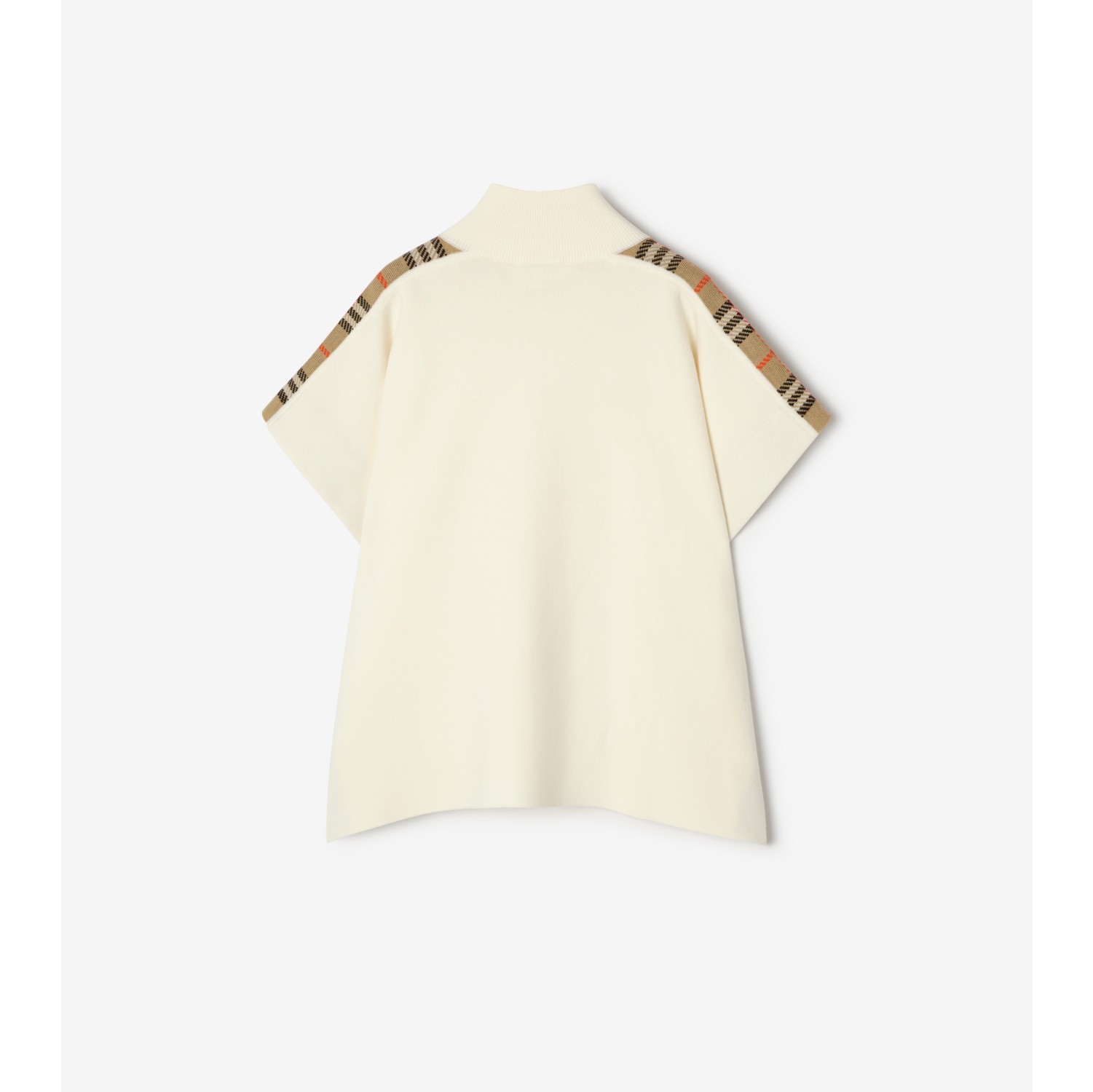 格纹装饰羊毛斗篷