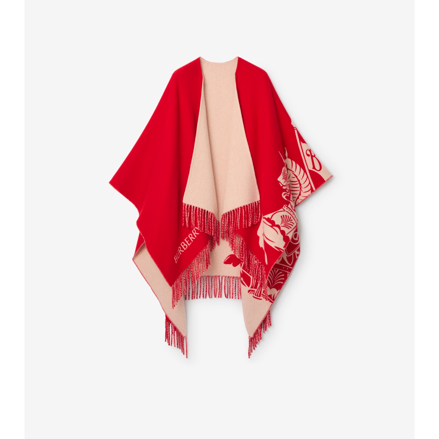 马术骑士徽标羊毛羊绒混纺斗篷