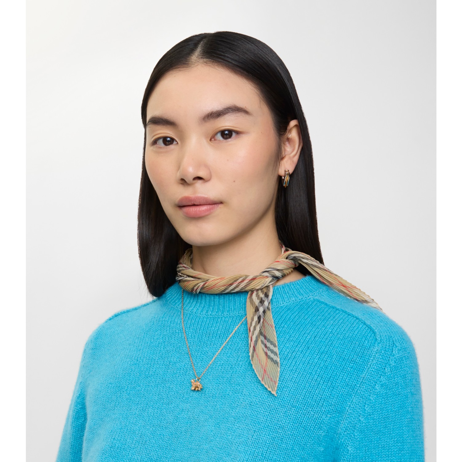 格纹丝质雪纺围巾