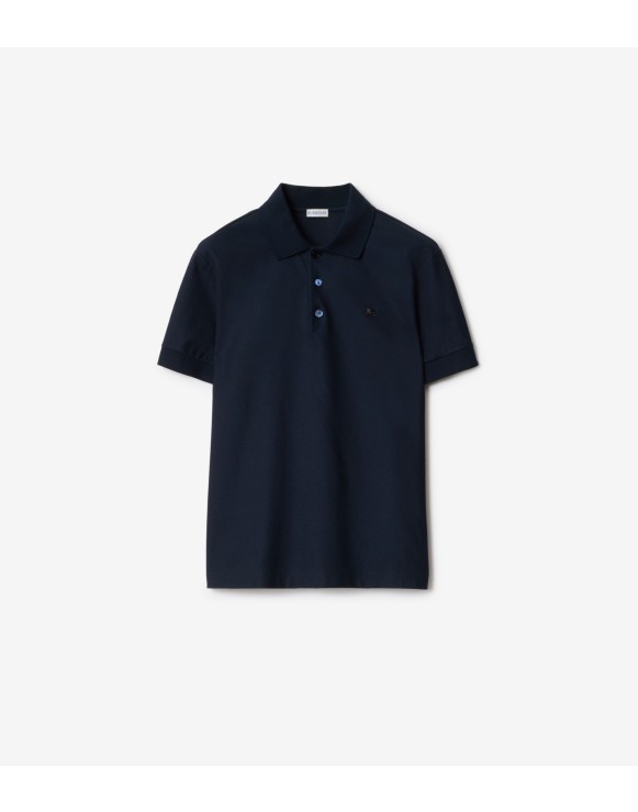 金属骑士徽标棉质 Polo 衫