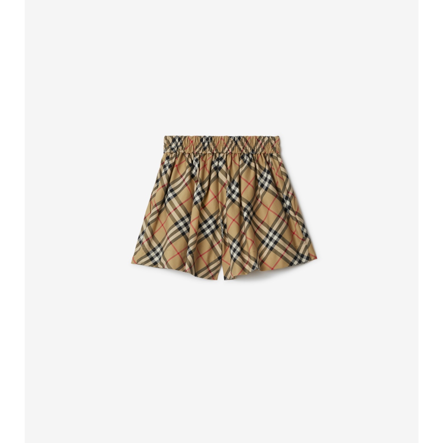 格纹弹力棉质短裤