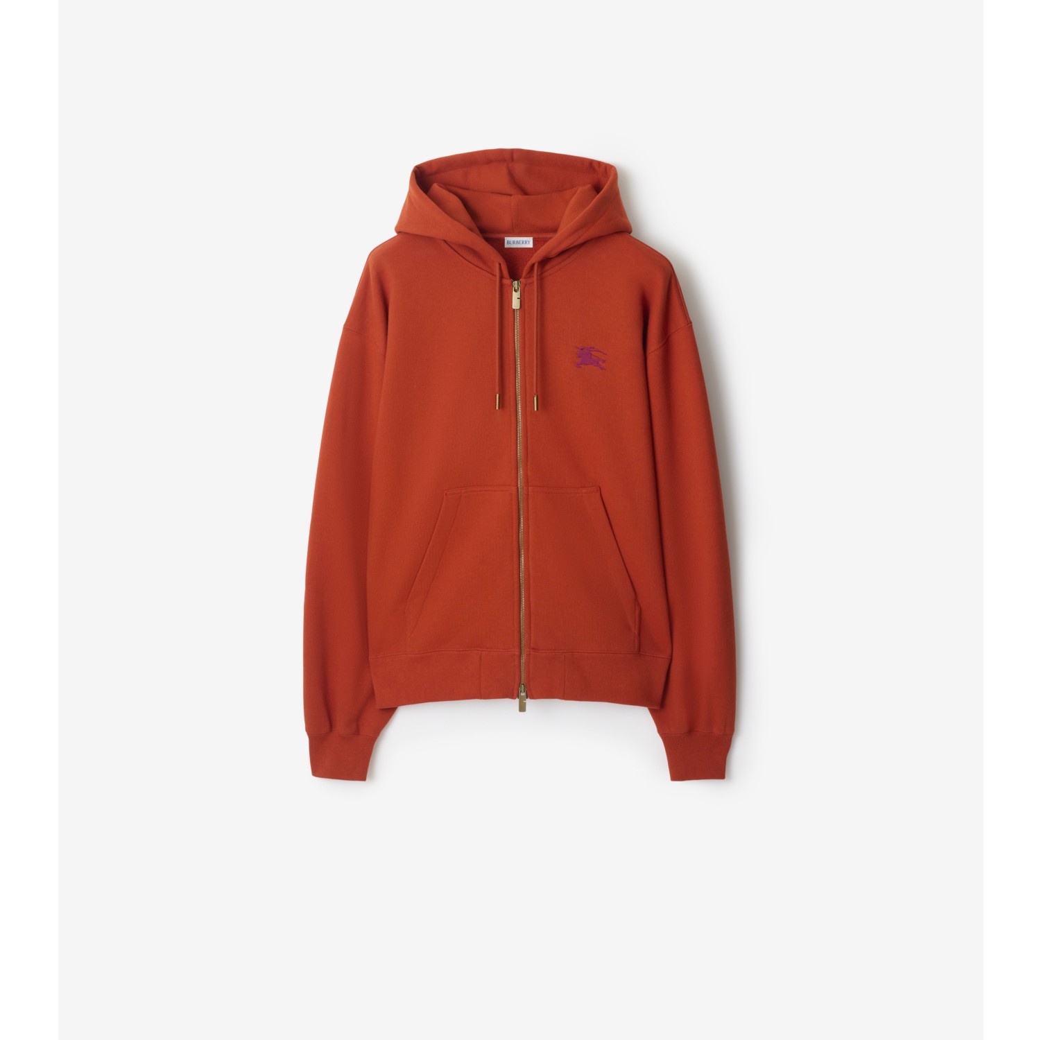 哥特式徽标棉质拉链连帽衫