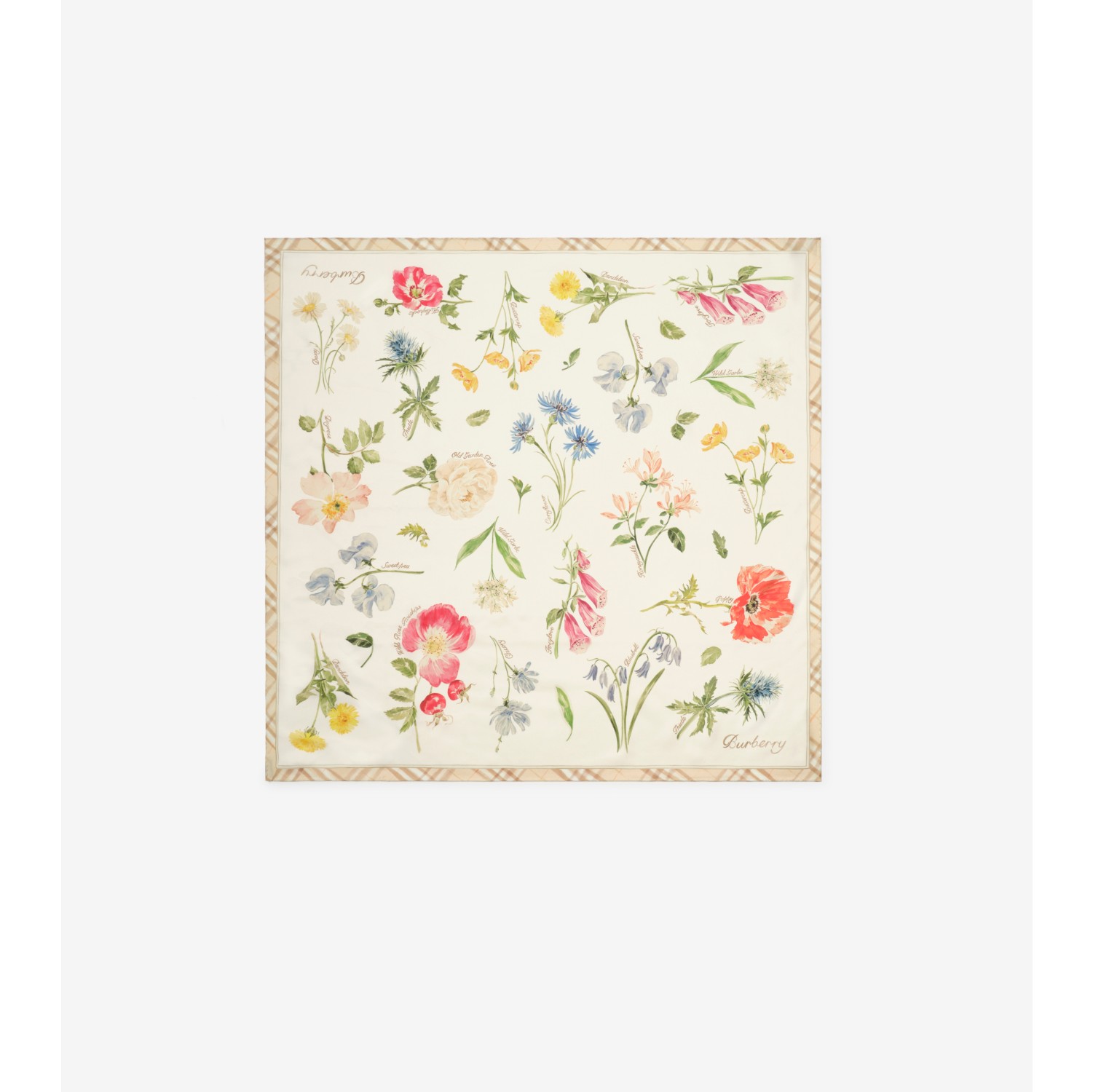 英伦繁花图案丝巾