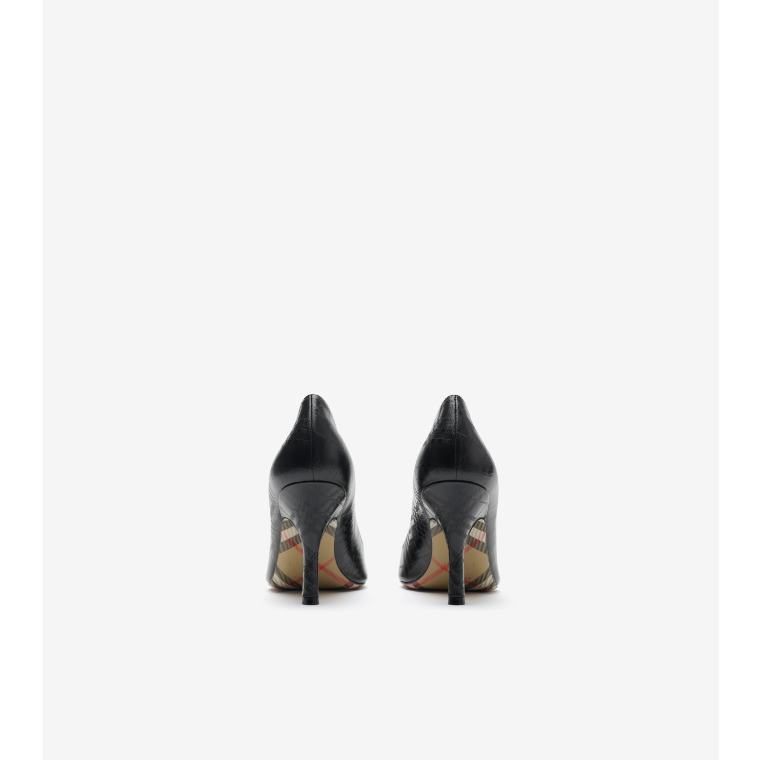 格纹皮革 Dame 高跟鞋