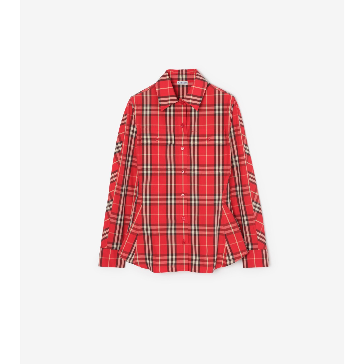 修身版型格纹棉质衬衫