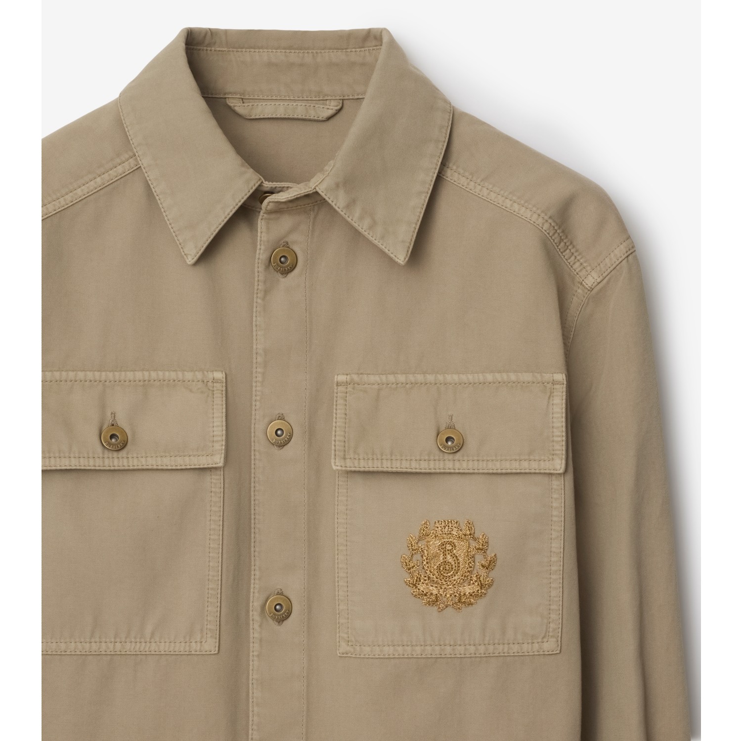 字母 B 徽章棉质外套式衬衫