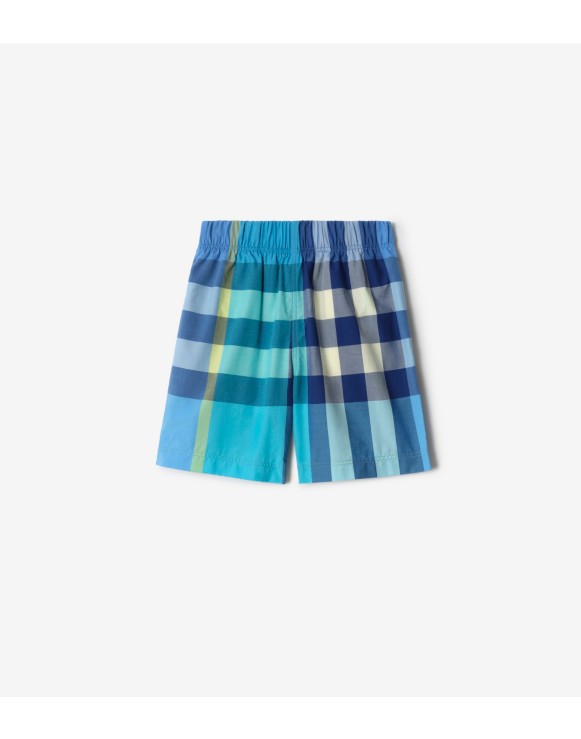 格纹棉质短裤