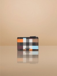 Colour Block Check Zip Card Case