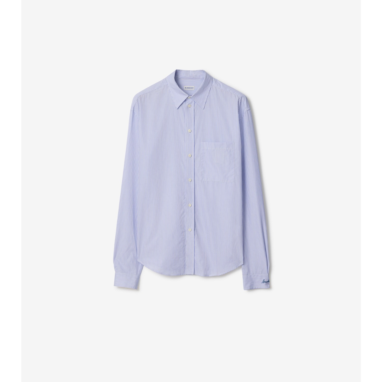 常规版型条纹棉府绸衬衫