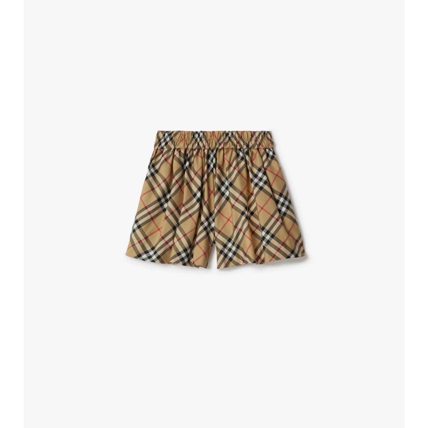 格纹弹力棉质短裤