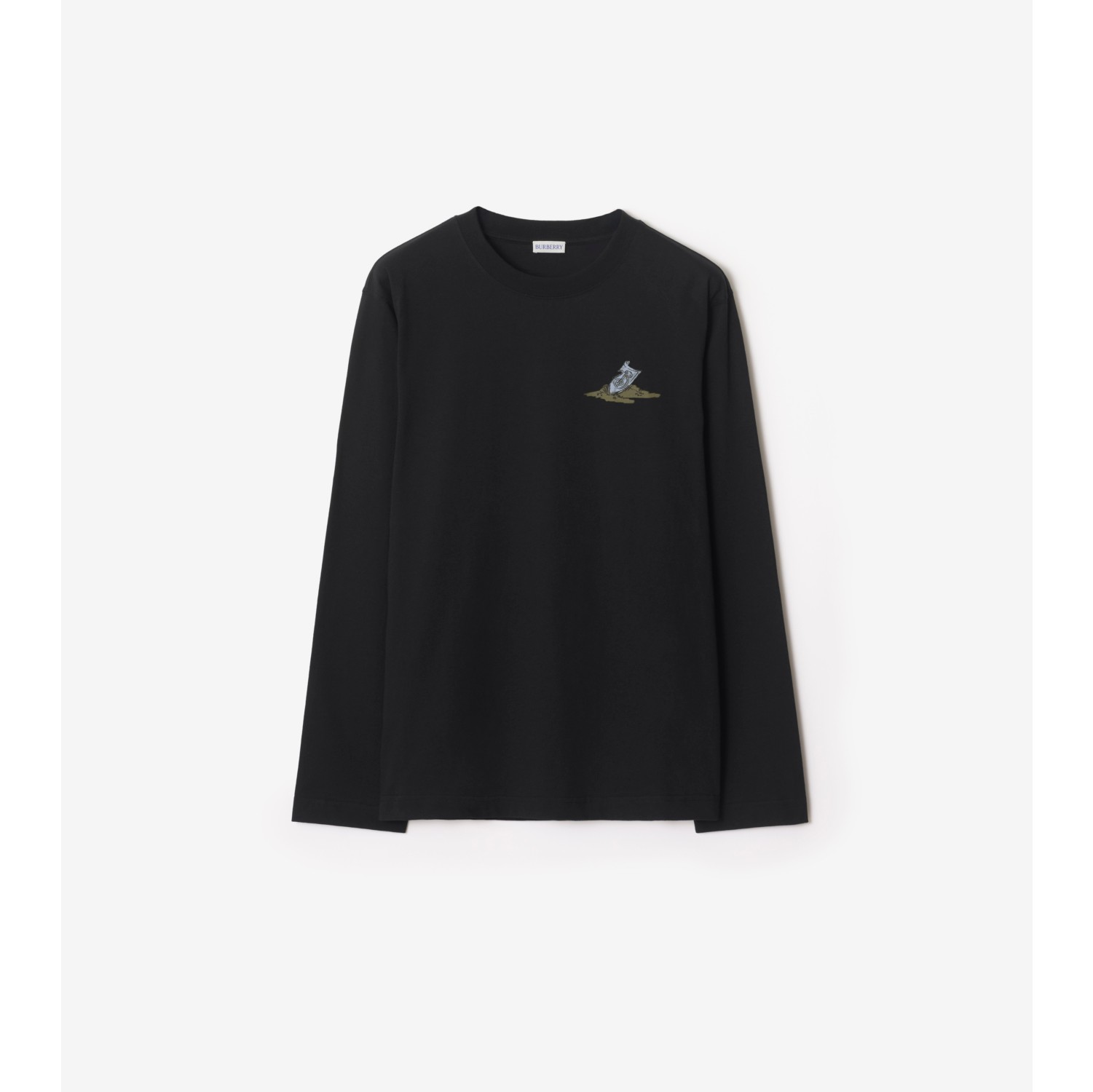 小憩骑士印花棉质长袖 T 恤衫