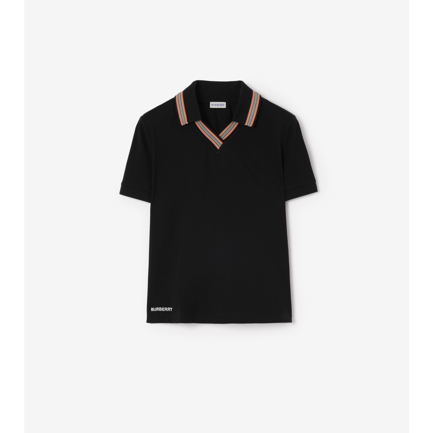 标志性条纹弹力棉质 Polo 衫
