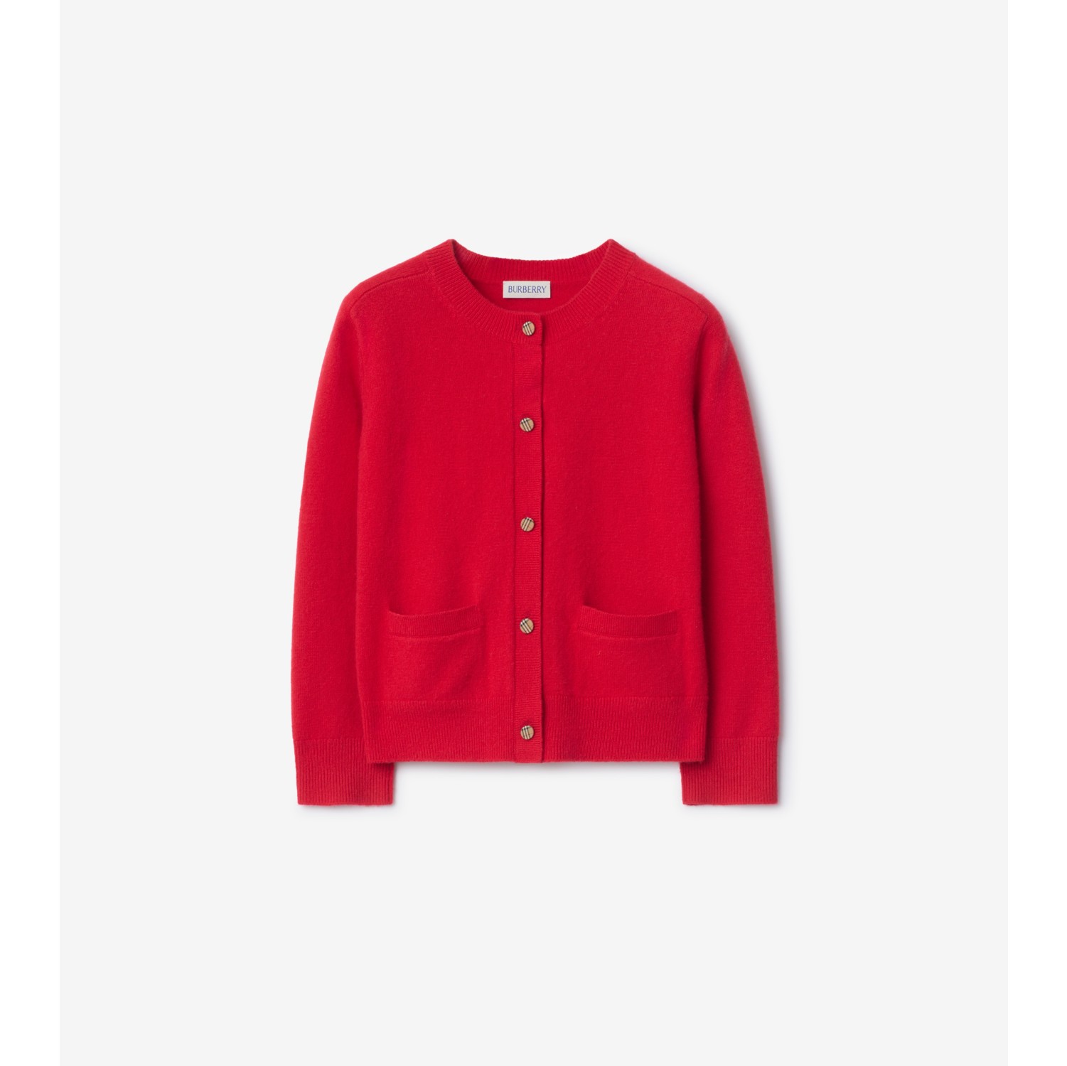 格纹拼布羊毛羊绒混纺开衫