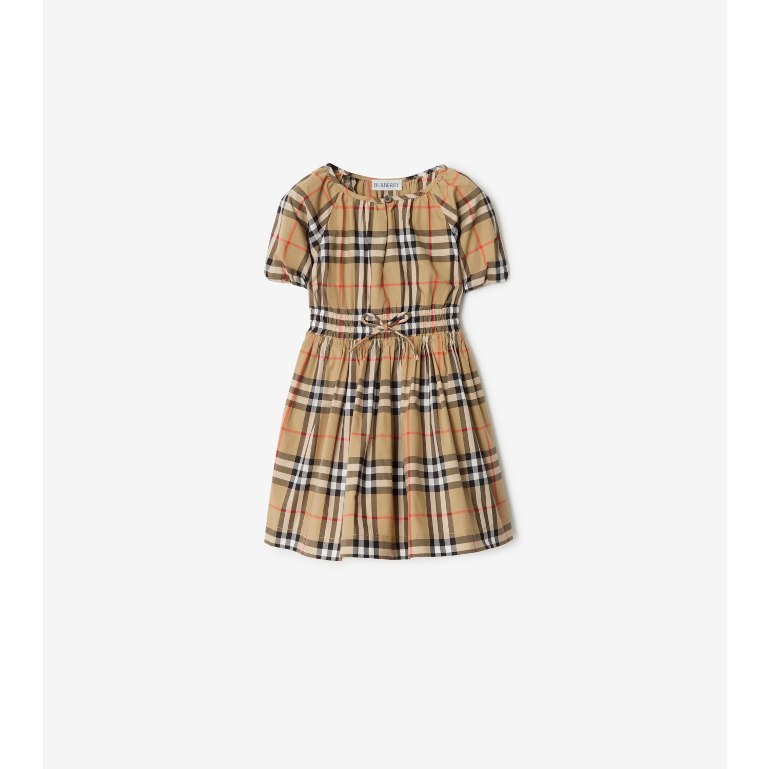 格纹棉质连衣裙