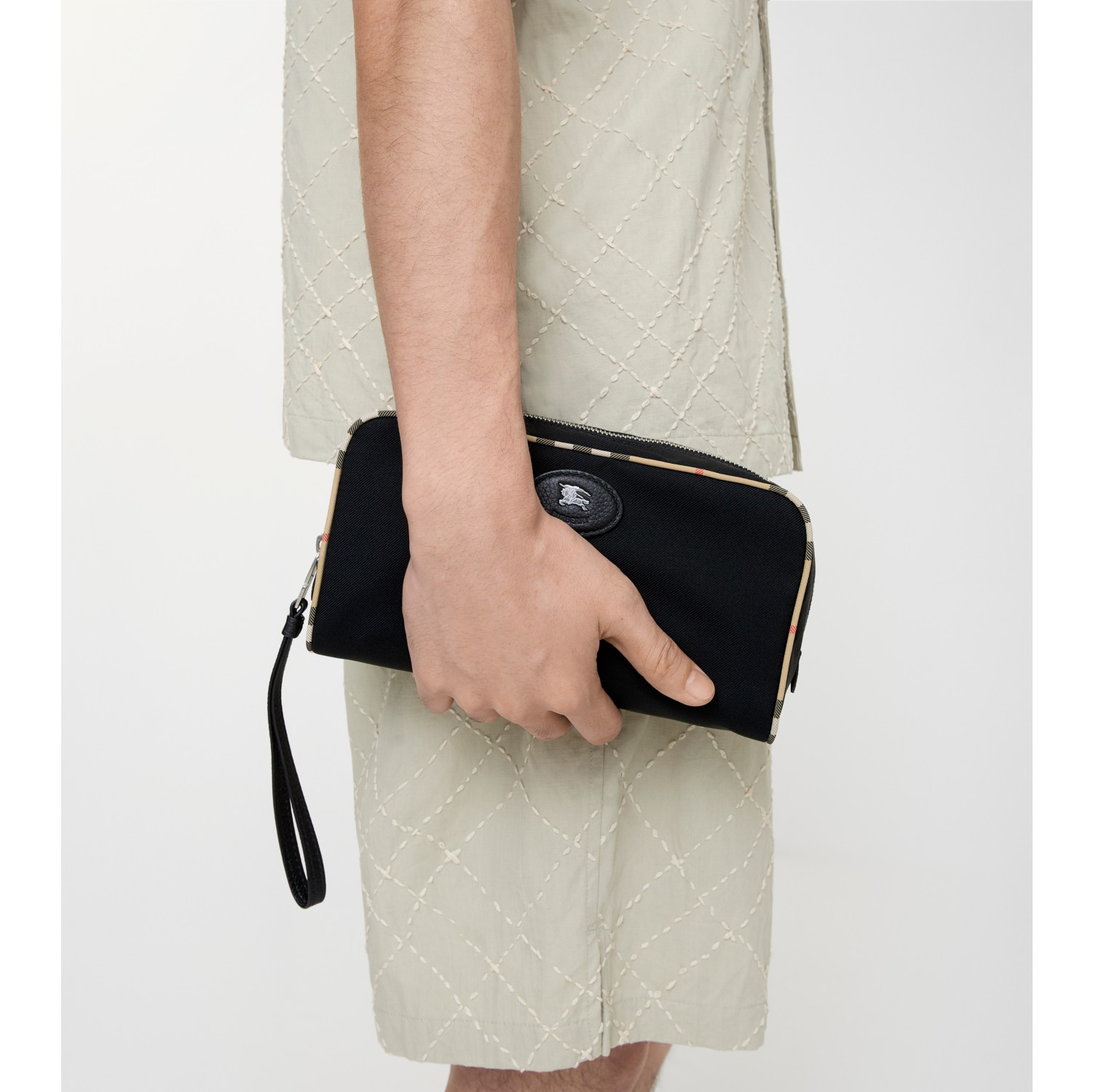 中号格纹饰边旅行收纳袋