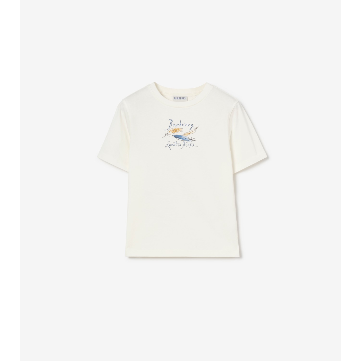 羽毛印花棉质 T 恤衫