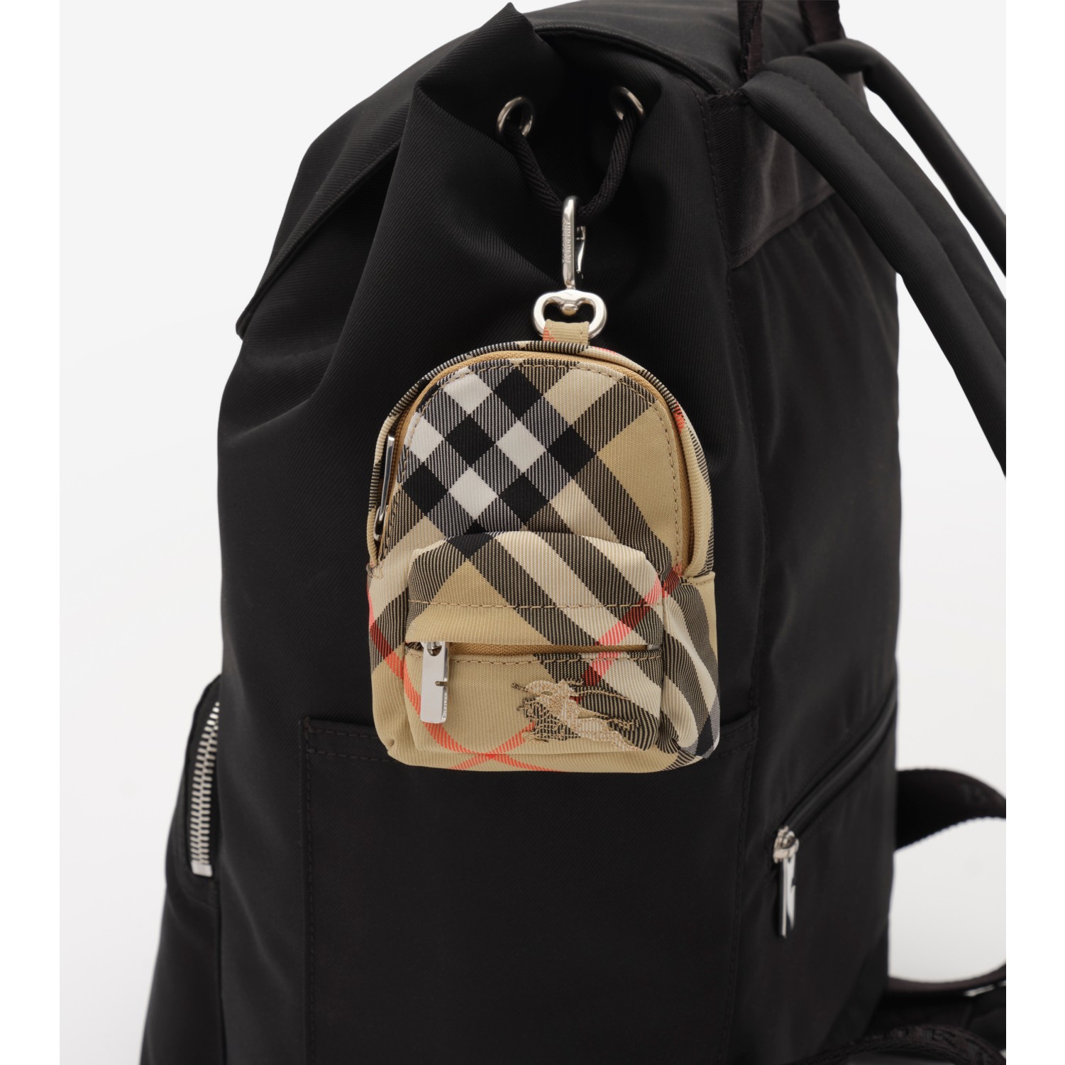 格纹双肩包吊饰