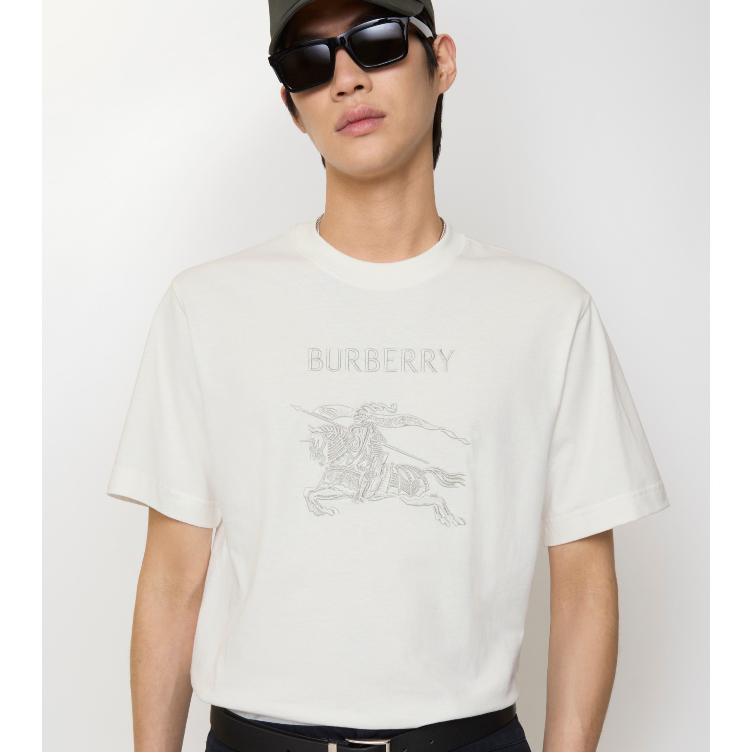 马术骑士徽标棉质 T 恤衫