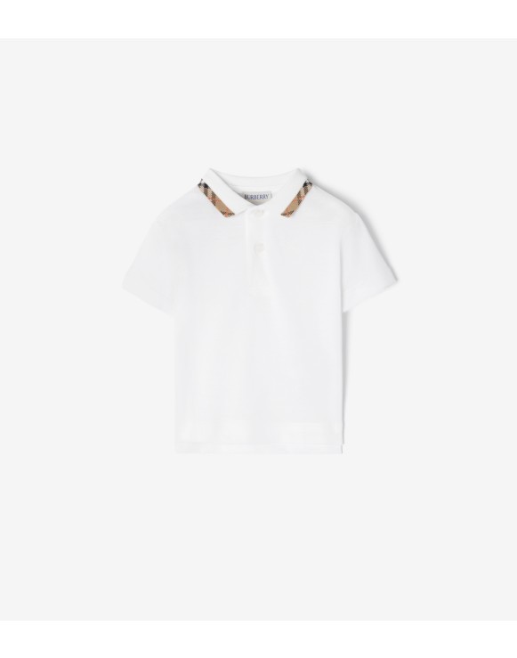 格纹衣领棉质 Polo 衫