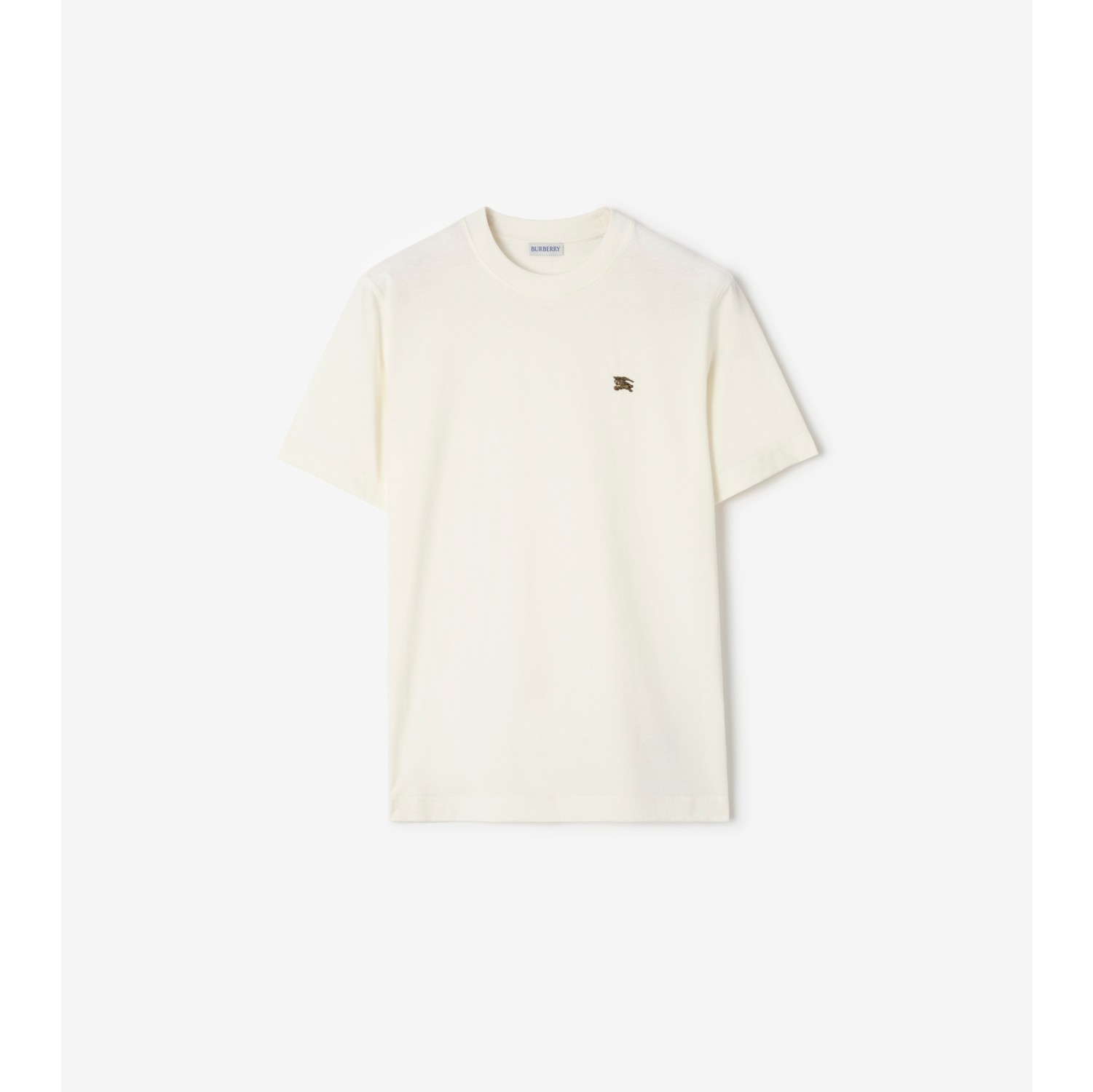 金属马术骑士徽标棉质 T 恤衫