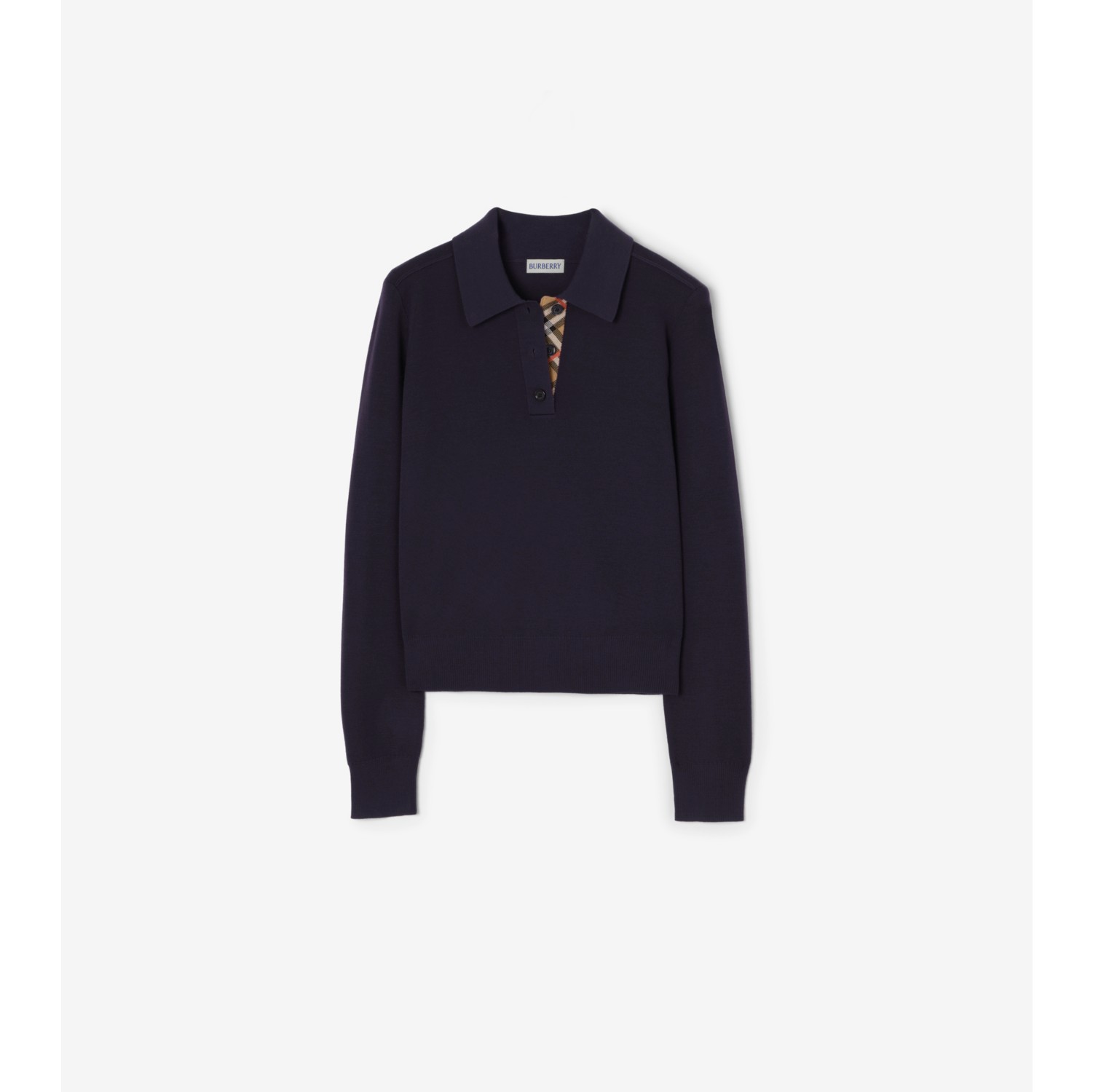 长袖羊毛 Polo 衫