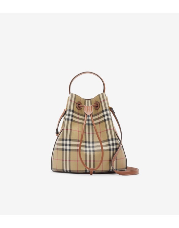 小号格纹水桶包