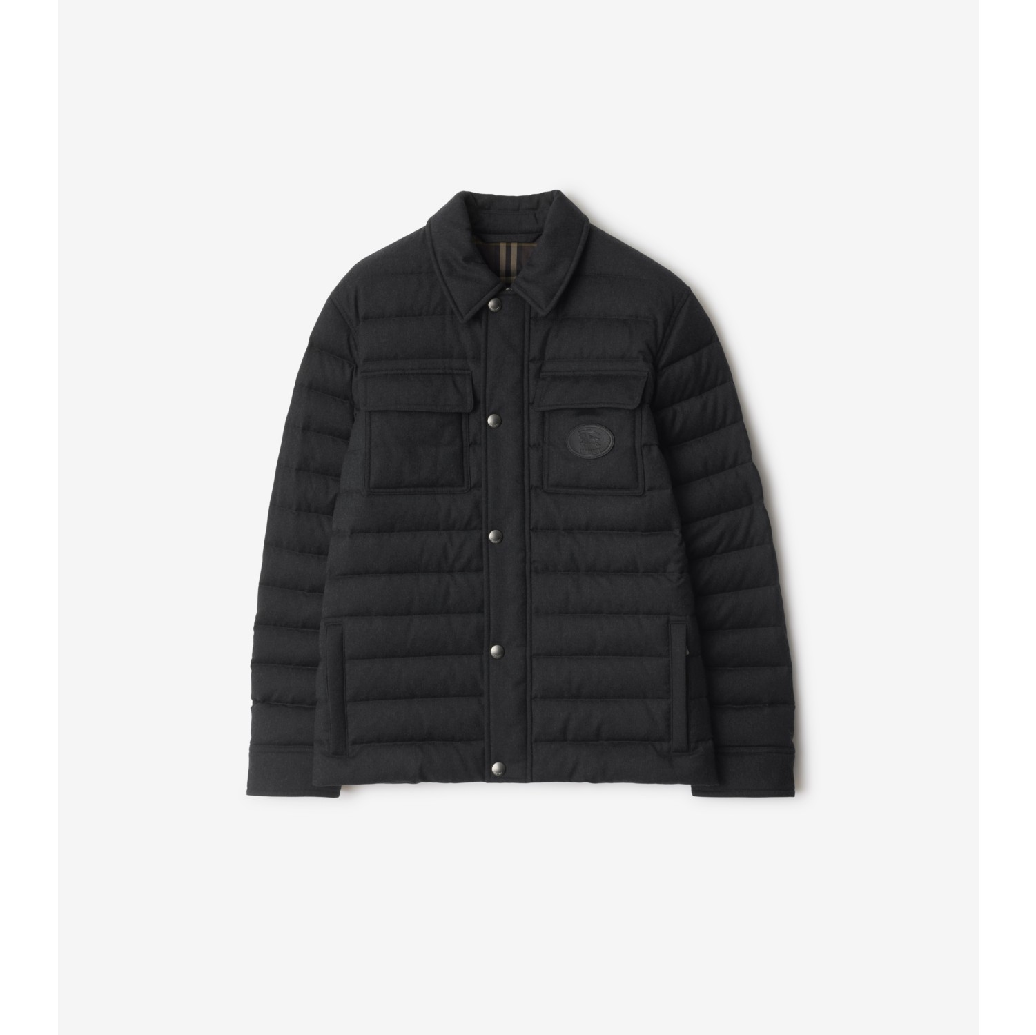 羊毛法兰绒衬垫外套式衬衫