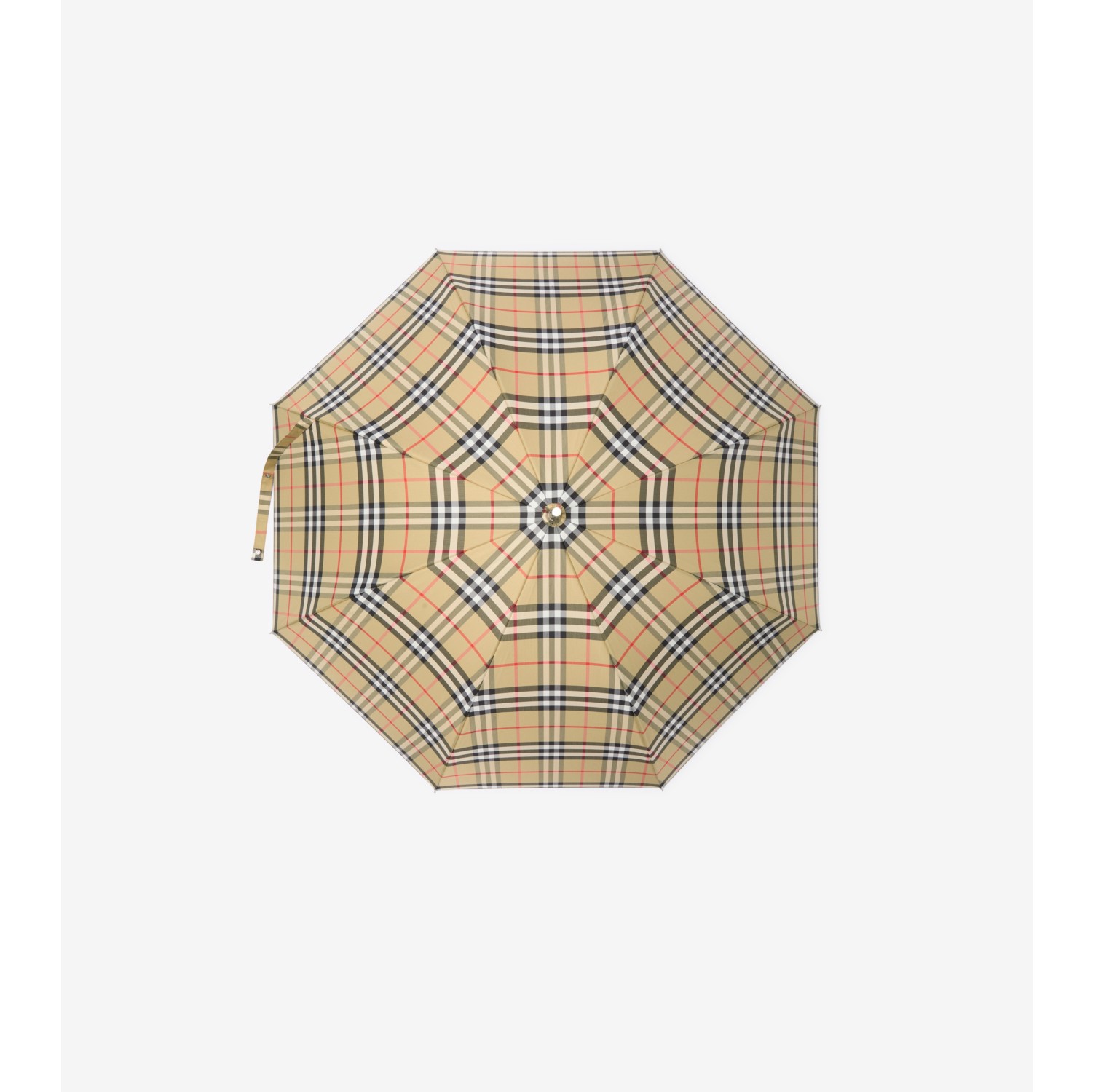 格纹长柄雨伞