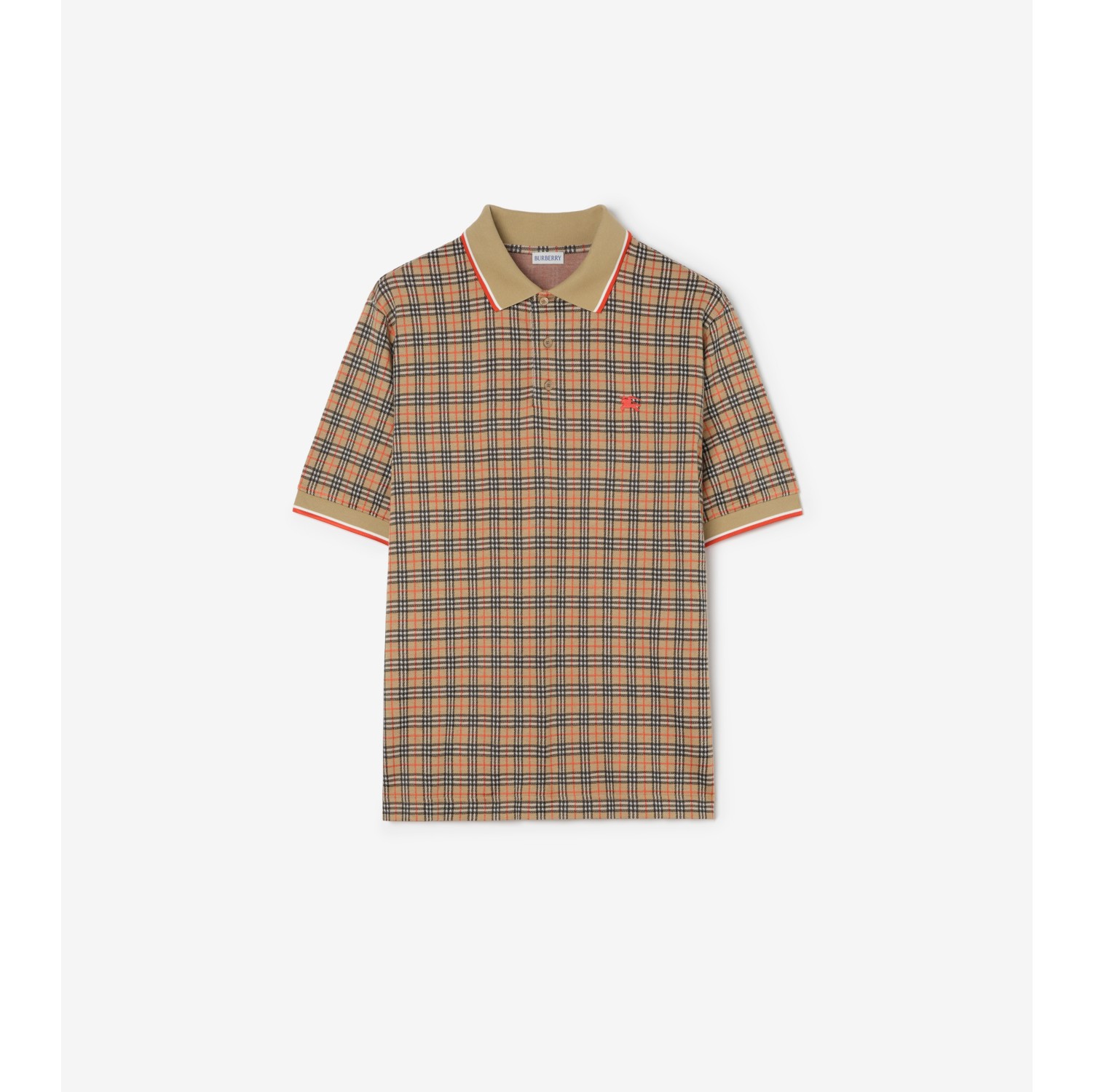 格纹棉质混纺 Polo 衫