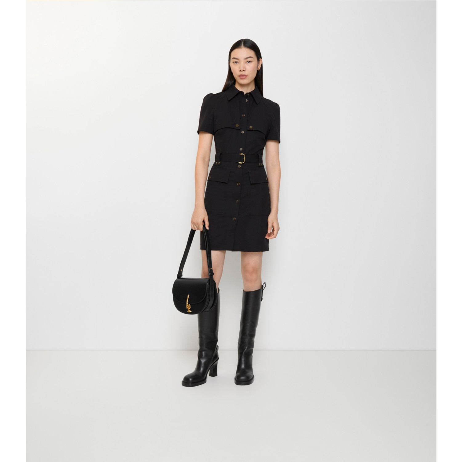 羊毛 Trench 连衣裙