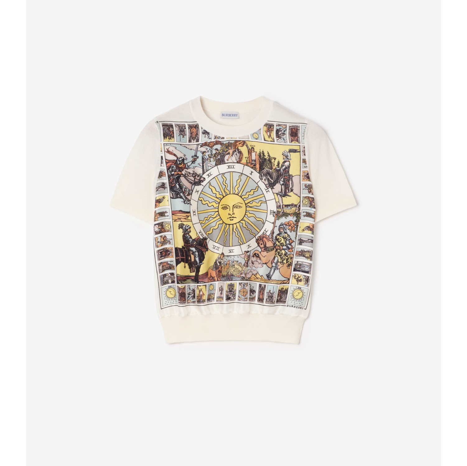 塔罗裁片丝毛混纺上衣