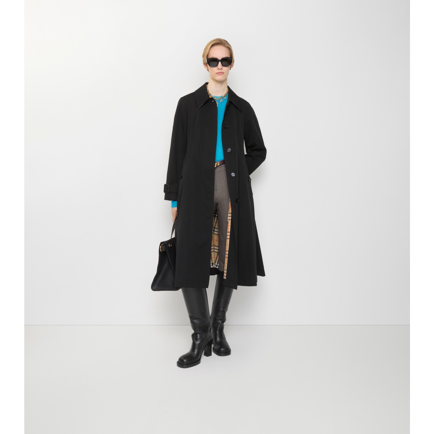 长款嘎巴甸 Ellingham 修身宽摆轻便大衣