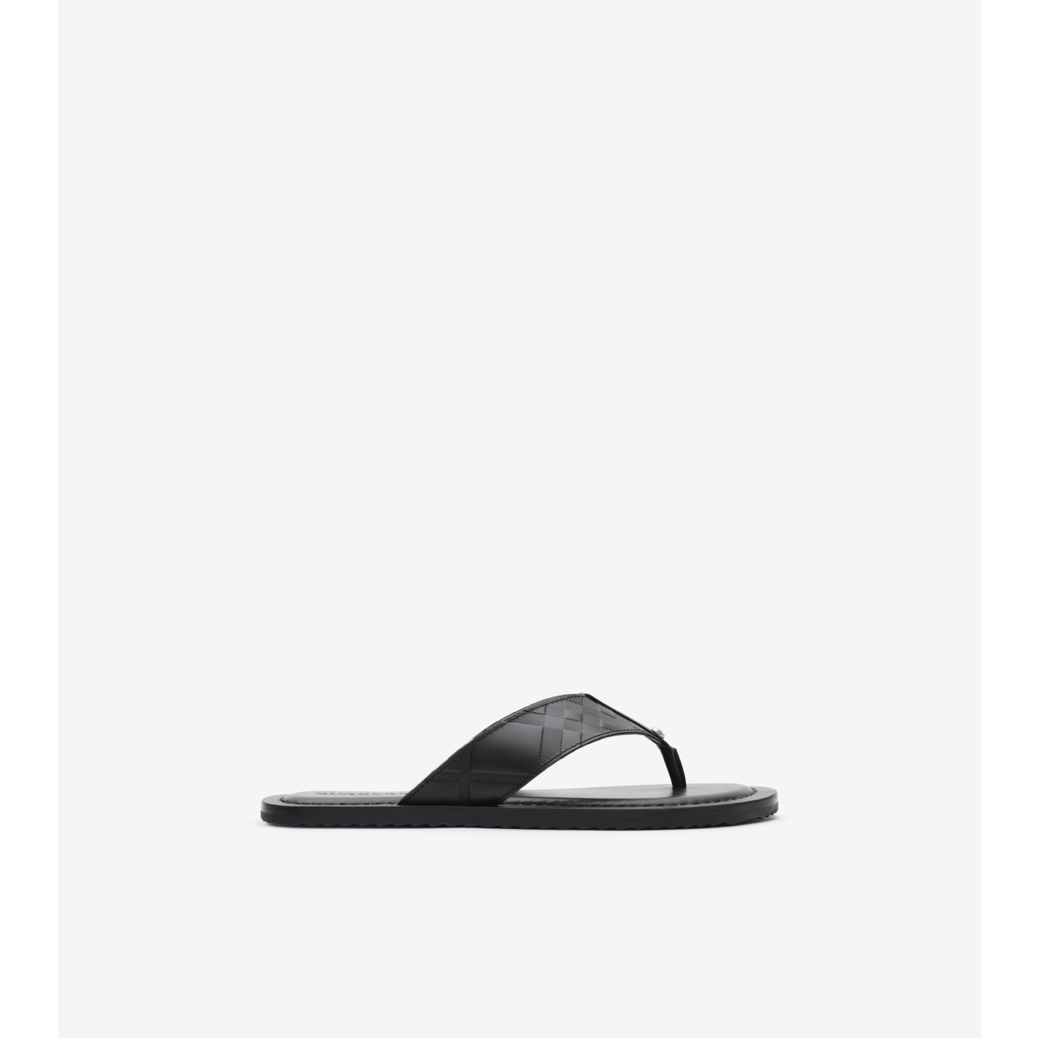 压花格纹皮革 Pavilion 凉鞋