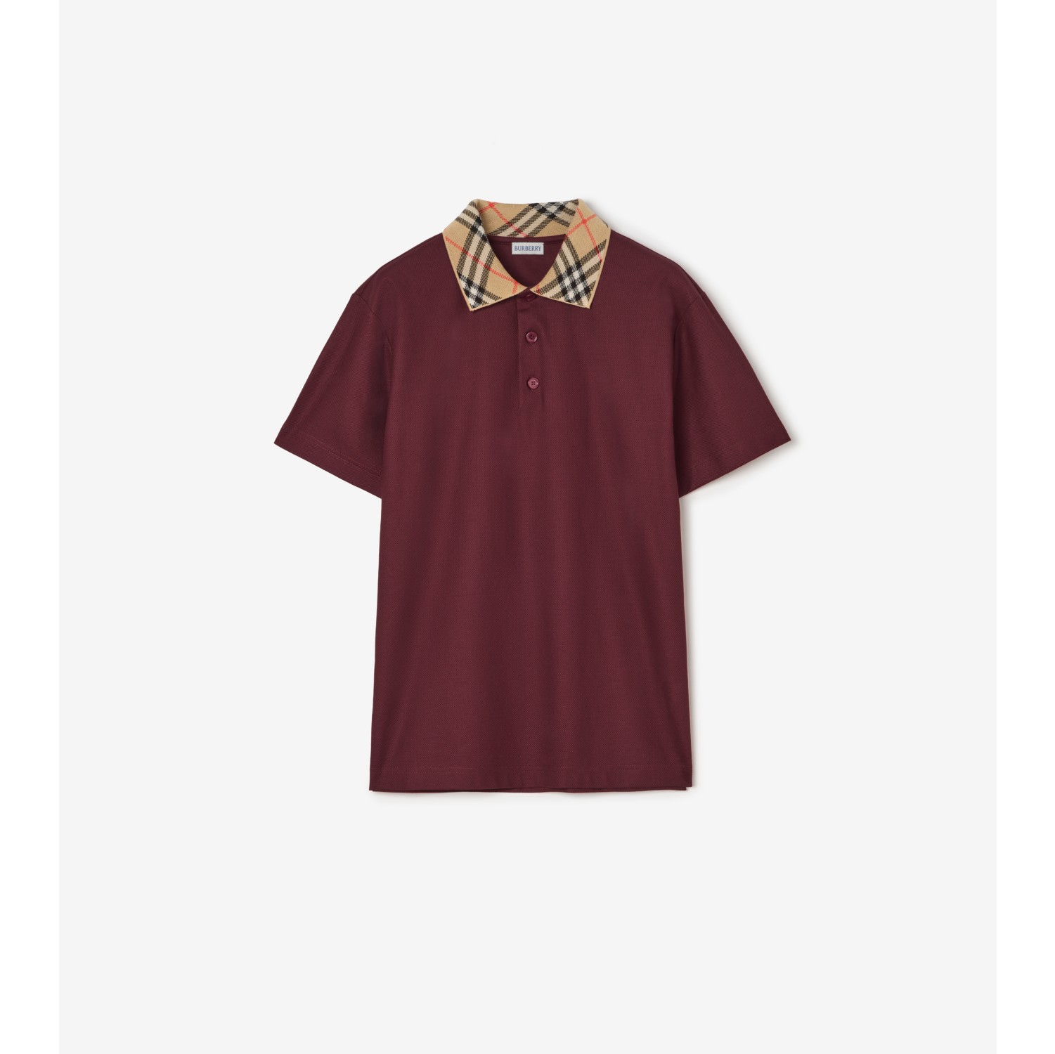 格纹衣领棉质 Polo 衫