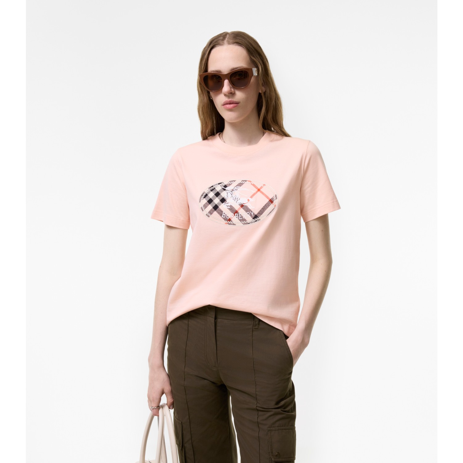 格纹骑士印章棉质 T 恤衫