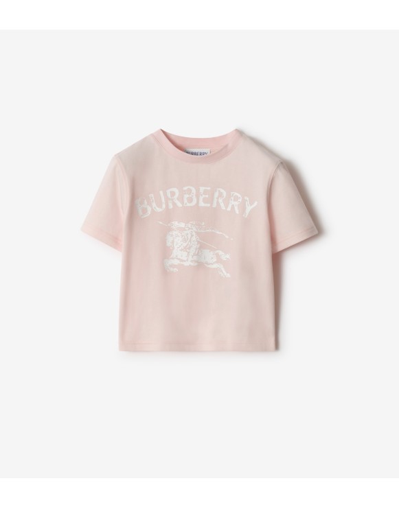 马术骑士徽标弹力棉质 T 恤衫