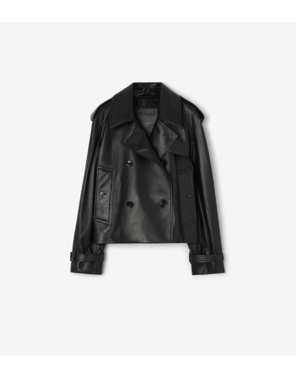 及腰短款皮革 Mayfair Trench 外套
