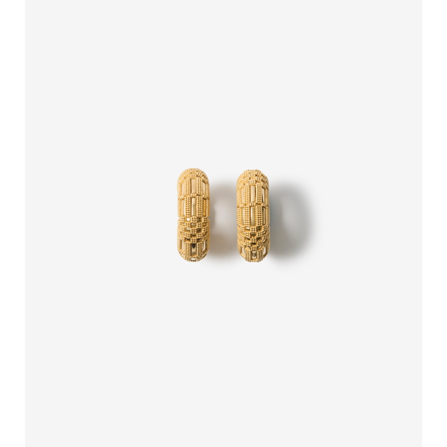 珠粒格纹环状耳环
