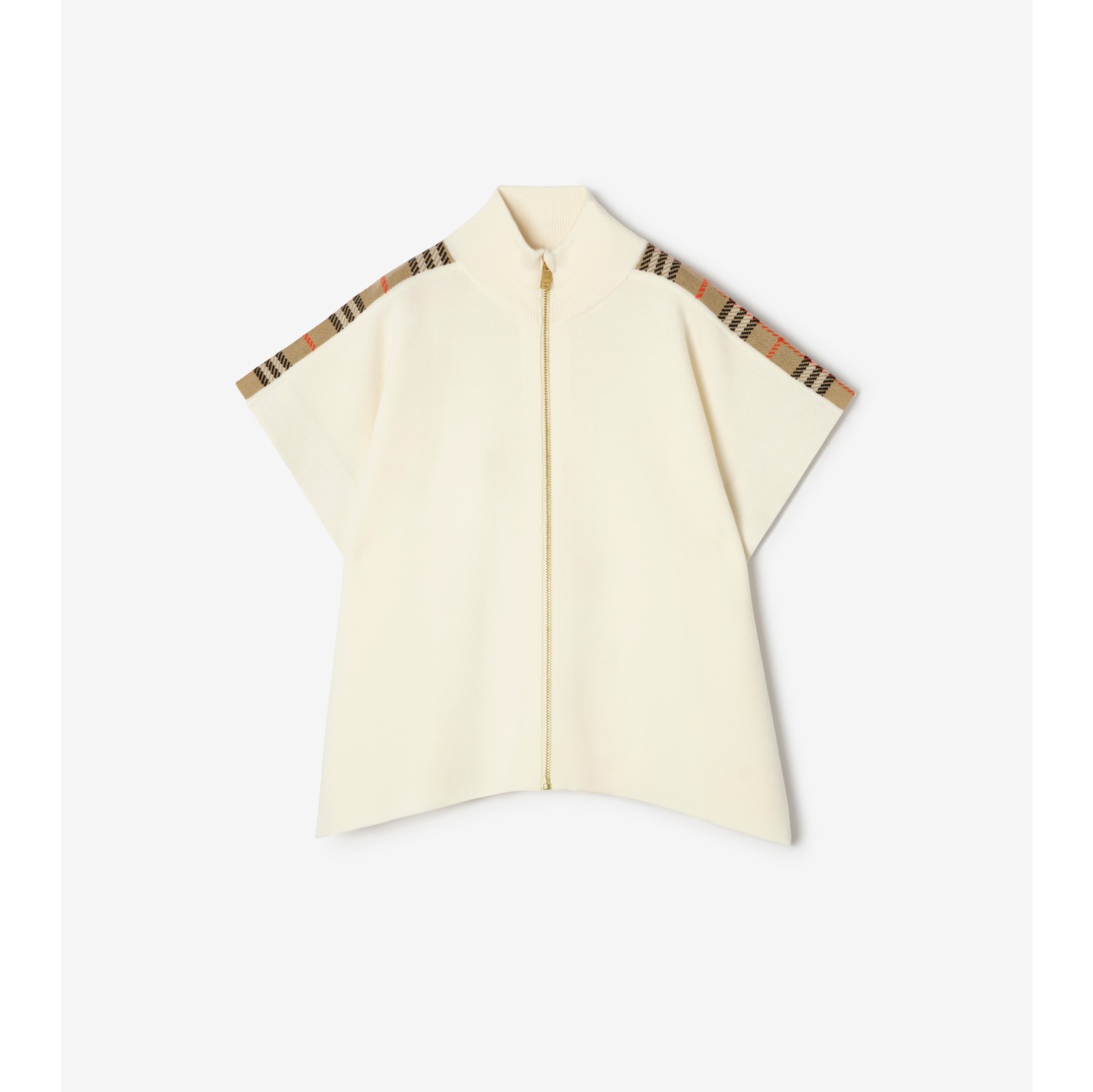 格纹装饰羊毛斗篷