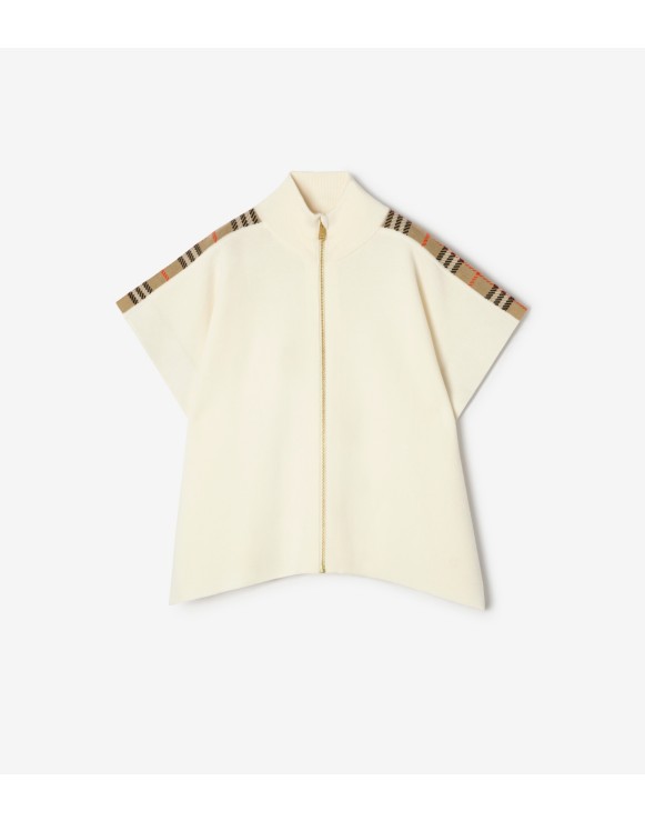 格纹装饰羊毛斗篷