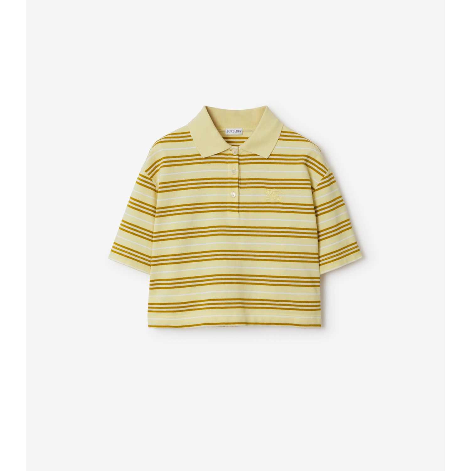 短款条纹棉质 Polo 衫