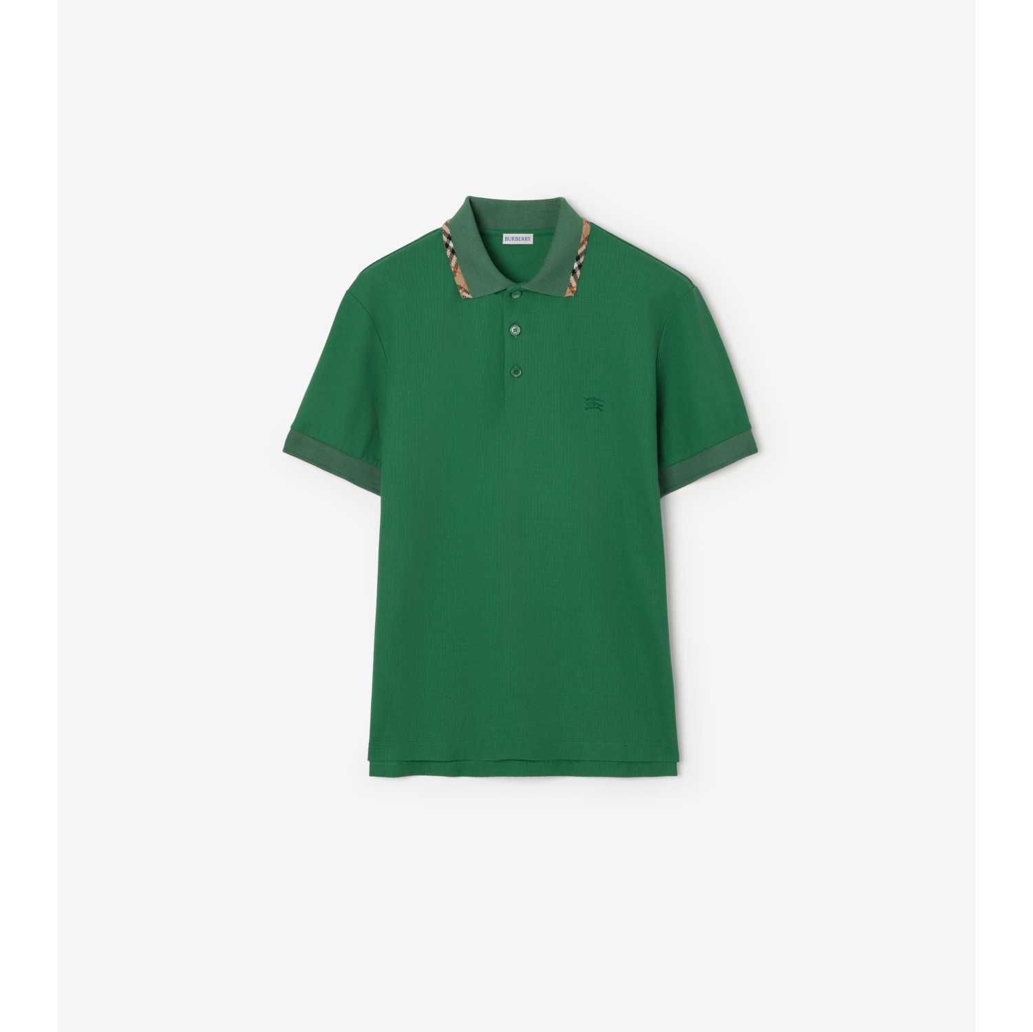 格纹装饰棉质 Polo 衫