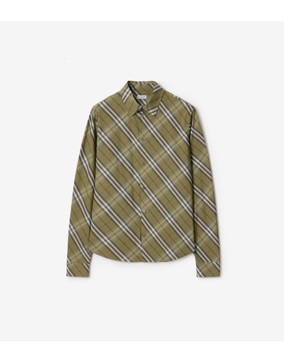 休闲版型格纹棉质衬衫