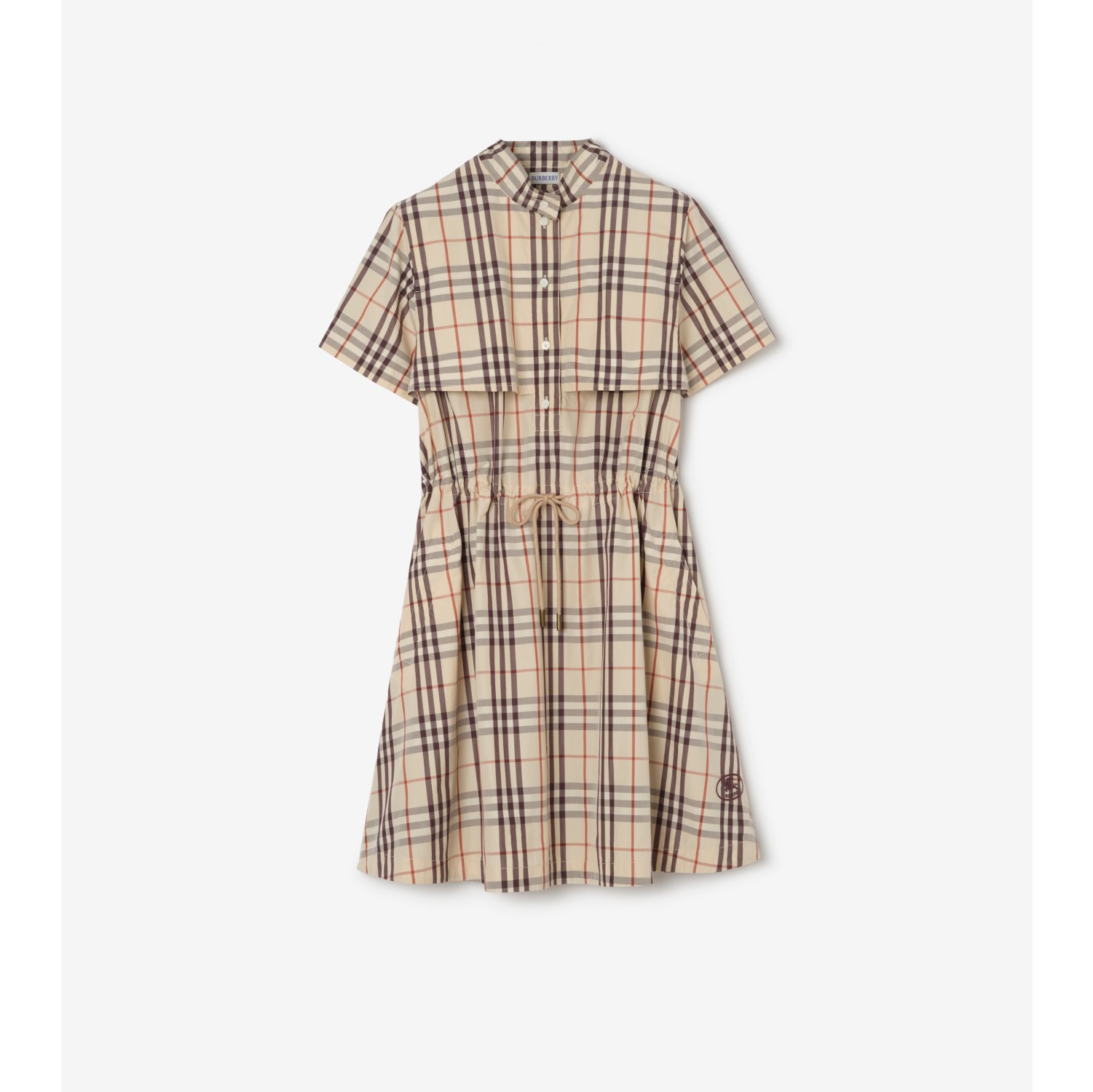 格纹棉质连衣裙