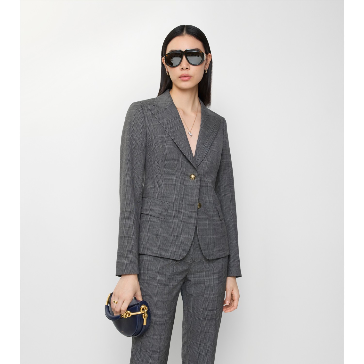 格纹羊毛量裁夹克