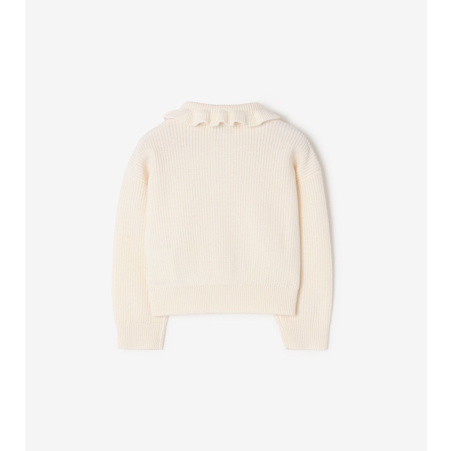 格纹口袋棉质羊毛混纺开衫