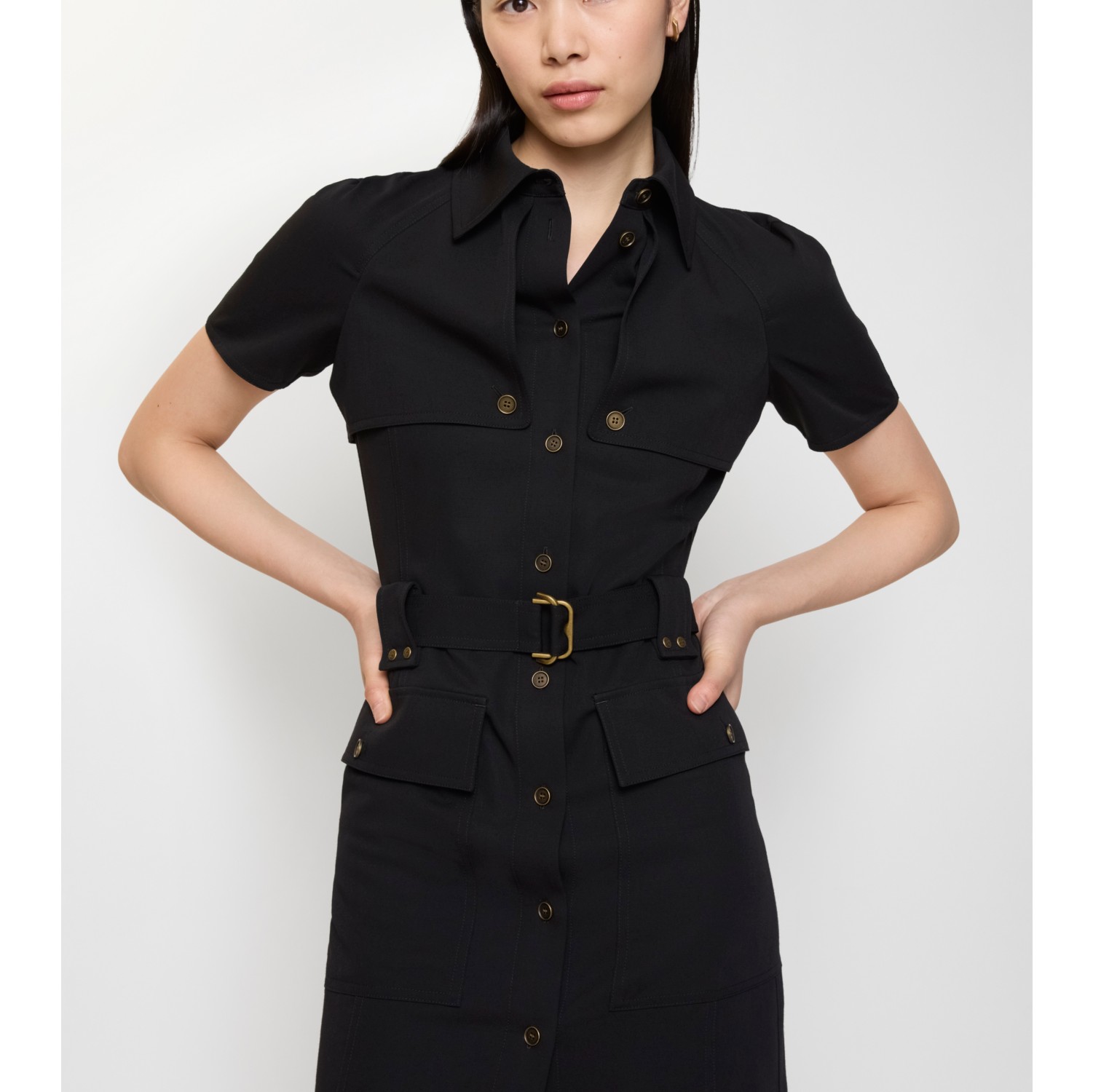 羊毛 Trench 连衣裙